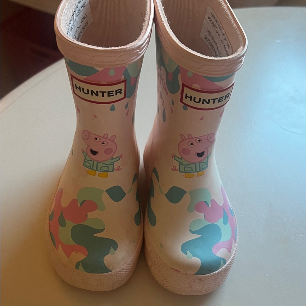 Hunter Pink and Teal Peppa Pig Kids Rain Boots